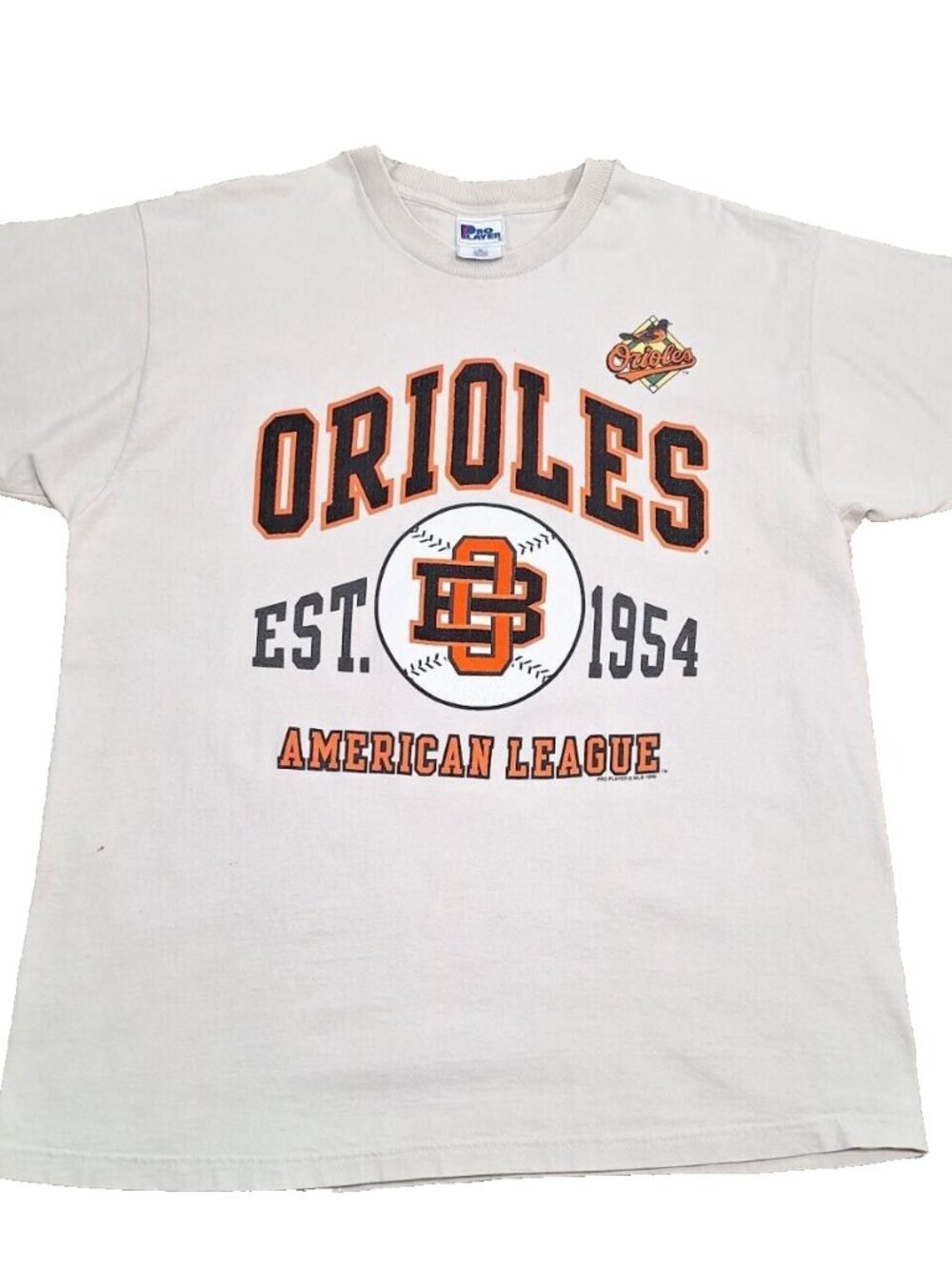 Vtg 90s Baltimore Orioles T-Shirt XL, American League Pro Player MLB, Distressed